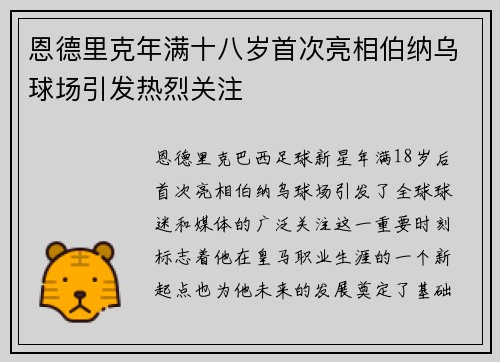 恩德里克年满十八岁首次亮相伯纳乌球场引发热烈关注 恩德里克年满十八岁首次亮相伯纳乌球场引发热烈关注